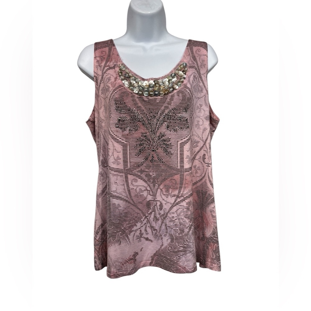 BLEU beaded tank top size large